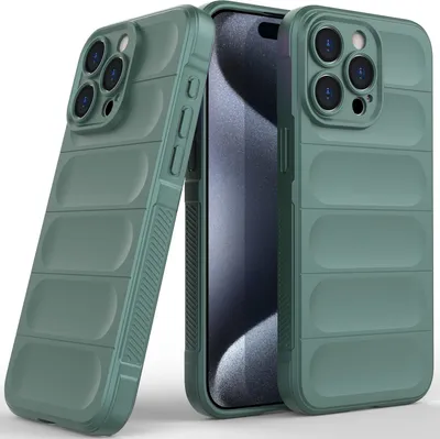 Produktbild von iPhone 15 Pro Max Hülle, Weich TPU Silikon Stossfest Anti-rutsch Schutzhülle für iPhone 15 Pro Max Grün