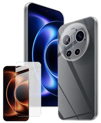 Obrázek produktu pro Pouzdro na mobil + ochranné sklo pro Xiaomi 17 Ultra – sada 9H TPU pouzdra, průhledná
