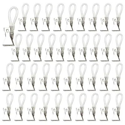 30 Handtuchclips aus Metall, weiß, 5×1,4 cm, für Küche & Bad