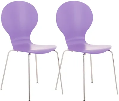Produktbild von 2er Set Besucherstuhl HLO-CP80  lila