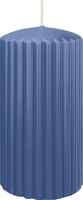 Produktbild von Rillen Kerzen Graublau 150 x Ø 80 mm, 4 Stück