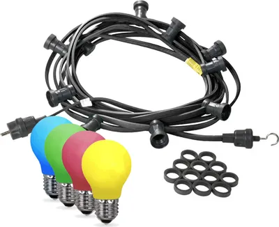 Produktbild von Illu-/Partylichterkette 20m - Außenlichterkette -  Germany - 30 x bunte LED Tropfenlampe