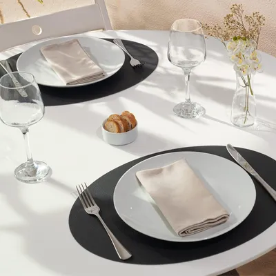 Produktbild von Tischsets oval 4er Set 33x45 cm – recyceltes Leder – Chia