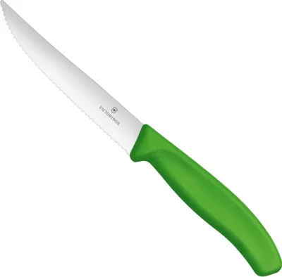 Zdjęcie produktu dla Nóż Do Steków Pizzy Ząbkowany Z Ostrym Czubkiem Dł. 120/232 Mm - Zielony
