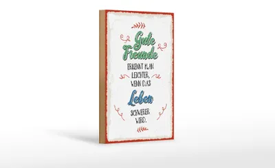 Produktbild von Holzschild gute Freunde erkennt man leichter wenn, 30 x 20 cm, Holzschilder Spruch Glück Weisheit