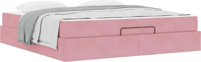Produktbild von Bettgestell mit Matratze 2 pcs Rosa Samt