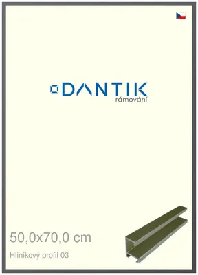 Obrázek produktu pro DANTIK rámeček 50x70 | ALU profil 7003 Platina matná (Plexi Čiré)