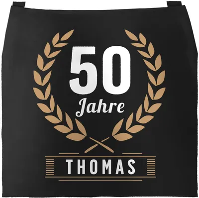 Produktbild von Küchen-Schürze mit Namen Alter anpassbar Kochschürze Männer Frauen personalisierte Geschenke zum Geburtstag SpecialMe® Gold schwarz unisize