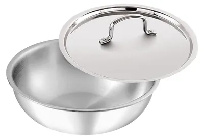 Image de Tasla Triply avec couvercle en acier - Casserole Kadhai 2L
