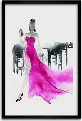 Produktbild von Bild - Bilderrahmen - 40 cm x 60 cm - MDF - Rahmen - Wandkunst - Mode-Illustration