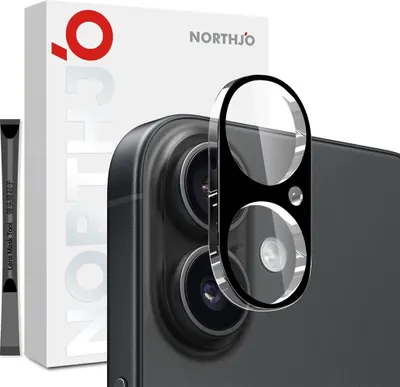 Produktbild von iPhone 17 Kamera Objektivschutz - NORTHJO 9H Panzerglas - Schwarz