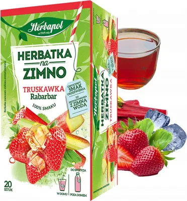 Produktbild von Herbata Truskawka Rabarbar na Zimno 20 torebek