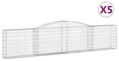 Immagine prodotto di vidaXL Gabbioni ad arco alto 5 pezzi 400x30x80/100cm Ferro zincato