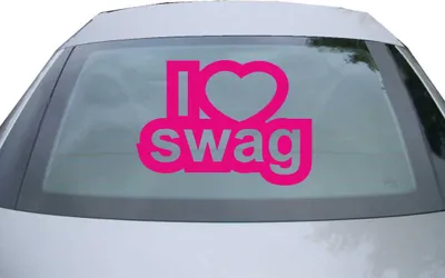Produktbild von Indigos UG - Aufkleber Heckscheibe & Motorklappe DE6075 - pink - 600x428 mm - i love swag - Auto Scheiben Fenster Heckklappe Tuning Racing JDM - Die cut