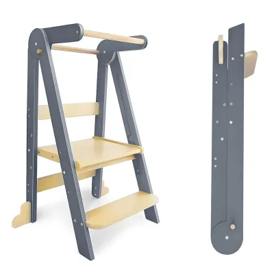 Produktbild von Lernturm für Kinder, faltbarer Küchenturm für Kleinkinder, zusammenklappbarer Stehturm für Kleinkinder, Montessori-Küchenhocker