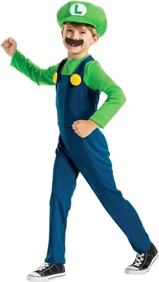Produktbild von Nintendo - Super Mario Luigi Kostüm für Kinder Kindergröße: 104-110