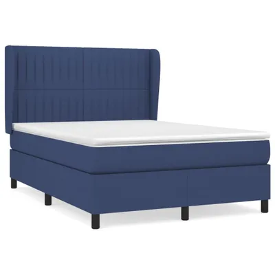 Produktbild von vidaXL Boxspringbett mit Matratze Blau 140x200 cm Stoff