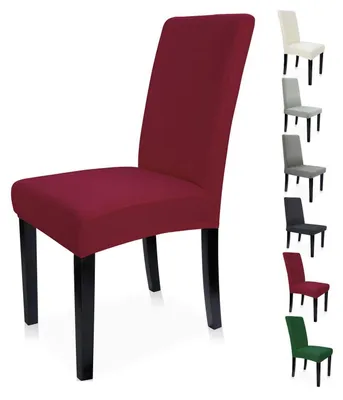 Produktbild von Stuhlhussen Rot 4er Set Stretch Abnehmbar Waschbar für Esszimmerstühle Hochlehner
