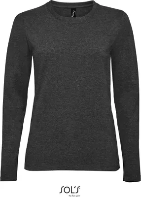Produktbild von SOLs 02075 | Damen Long-Sleeve T-Shirt Imperial - Farbe: Charcoal Melange - Größe: XXL