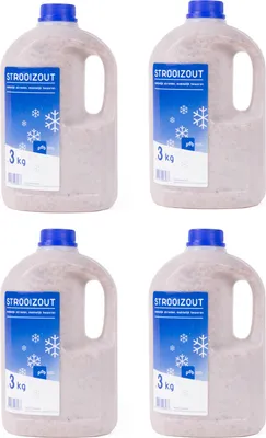 Produktbild von 4x 3 kg Streusalz in Flasche Auftausalz Streumittel Tausalz Winterstreu Straßensalz Streugut