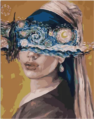 Immagine prodotto di Pittura a numeri con cornice - Donna nascosta 40 x 50 cm