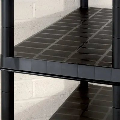 Image de vidaXL Étagère de stockage avec 5 étagères noire 366x45,7x185 cm plastique