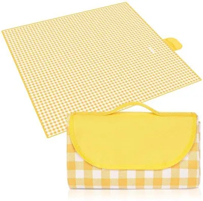 Produktbild von Unyqoos® Wasserdichte, faltbare Picknickdecke 200 x 200 cm – reißfestes Oxford-Gewebe, kompakt 30 x 23 cm mit Tragegriff & Klettverschluss