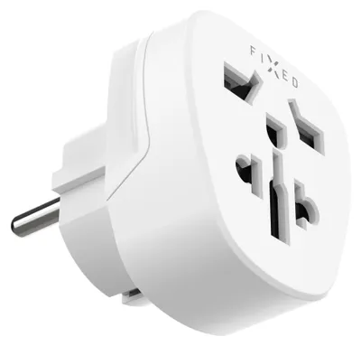 Produktbild von Reiseadapter EU von UK / USA / AUS auf Europa Schuko, Fixed, Weiß