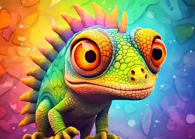 Imagen del producto de Rompecabezas para adultos, 1000 piezas con póster, diseño de camaleón