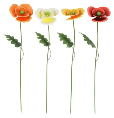Produktbild von Flamingo Gartenstecker Papaver Metall 22 x 77 cm mehrfarbig