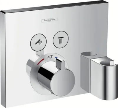 Produktbild von Hansgrohe Thermostat Unterputz ShowerSelect Fertigset 2 Verbraucher Chrom mit Fixfit und Porter