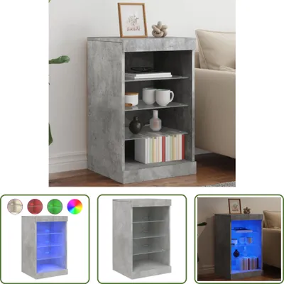 Produktbild von The Living Store Sideboard mit LED-Leuchten Betongrau 41x37x67 cm