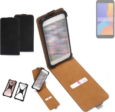 Produktbild von K-S-Trade Handyhülle Schutzhülle kompatibel mit Alcatel 1 (2021) Hülle Case Cover Flip Style Bumper schwarz 1x