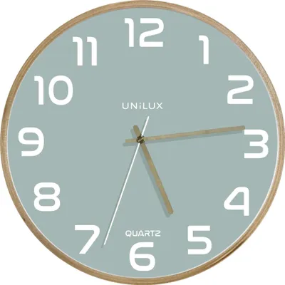 Image de UNiLUX 400165098 Horloge murale Baltic - Quartz Ø31,5 cm hêtre-vert