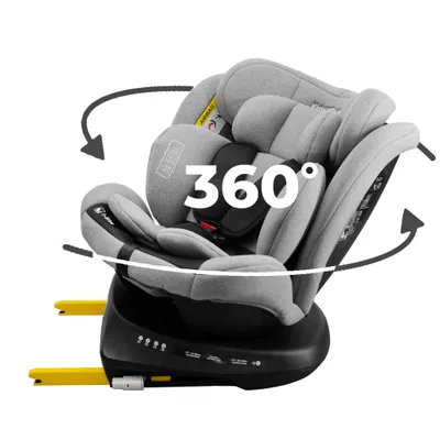 Image de Kids Zone Siège Auto Bébé 0 à 36kg Isofix 360 Pivotant Noir i-Size