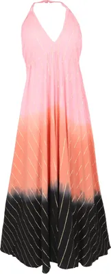Produktbild von Boho Sommerkleid, Magic Dress, Batik Polyester Strandkleid, Maxikleid - Rosa, Damen, Orange, Viskose, Kleider