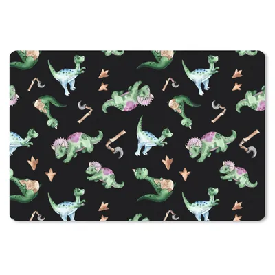 Produktbild von MuchoWow® Schreibtischunterlage Kinderzimmer - Dinosaurier - Schwarz - Jungen - Mädchen - Kind 60x40 cm - XXL Mauspad - Großes Mauspad