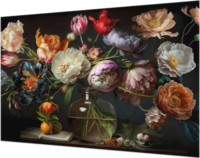 Produktbild von Wandtapete - Dekorative Tapete für Wohnzimmer- Tapetenfolie für Wanddekoration - 104x70 cm - Blumenstrauß