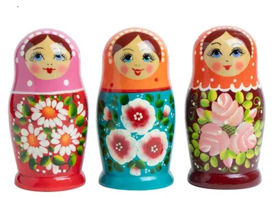 Productafbeelding van Rossijanotschka matroesjka baboesjka 13 cm hoogte - 6 houten poppen - Verschillende motieven