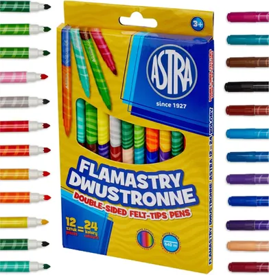 Obrázek produktu pro Oboustranné popisovače Astra 12 ks=24 barev ASTRA