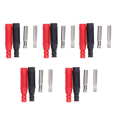 Image de 5 jeux de fiches bananes en laiton, isolées PA, prise jack sécurisée, type lanterne, 30 V CA – 60 V CC