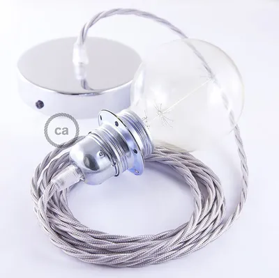 Produktbild von Creative Cables Tm02 Diy 50 Cm Hängeleuchte Pendel Für Lampenschirm Silber  Silber One Size
