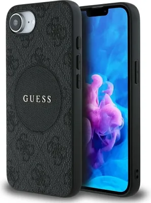 Zdjęcie produktu dla Guess 4G Circle Classic Logo MagSafe - Etui do iPhone 16e (czarny)
