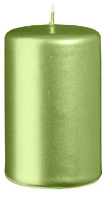 Produktbild von Stumpenkerzen Metallic Matt Grün 80 x Ø 50 mm, 12 Stück