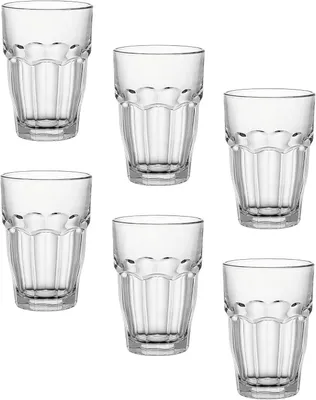6er-Set Longdrinkgläser, gehärtetes Glas, 12,5 oz, spülmaschinenfest