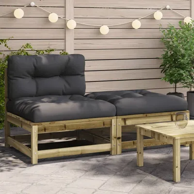 Produktbild von Cloris DesignMöbel Gartensofa ohne Armlehnen mit Kissen und Hocker , Gartensofas 2024 Neu