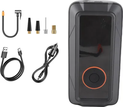 Obrázek produktu pro Akumulátorová hustilka pneumatik s digitálním LCD displejem, přenosná vzduchová kompresorová pumpa, rychlé huštění pro auta, kola, motocykly, sportovní míče, automatické vypnutí, LED svítilna, bezdrátová verze