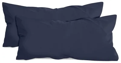 Productafbeelding van Set van 2 kussenslopen van katoen – jersey – ongeveer 40 x 80 cm, marineblauw