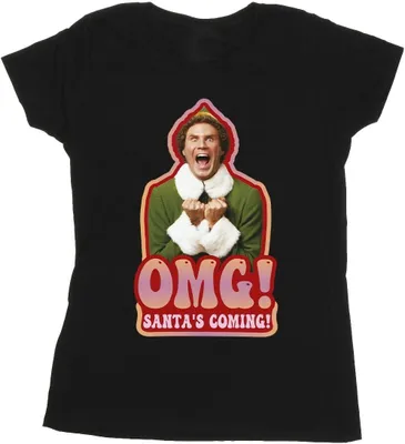 Produktbild von Elf - "Santa's Coming" T-Shirt für Damen BI19474 (M) (Schwarz)