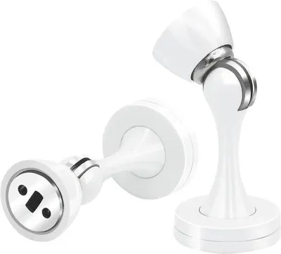 Productafbeelding van Famanu deurstopper, magnetisch, roestvrij staal - wit, voor montage aan de muur of vloer